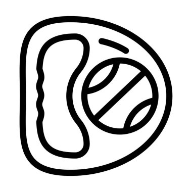 puf çuvalı aksesuar çizgisi vektör illüstrasyonu