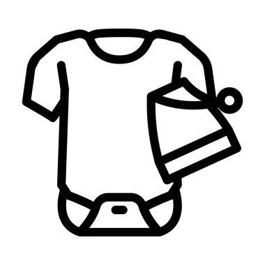 Yeni doğan bebek çizgisi ikon vektör çizimi için kumaş