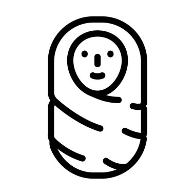 yeni doğan bebek çizgisi ikon vektör çizimi