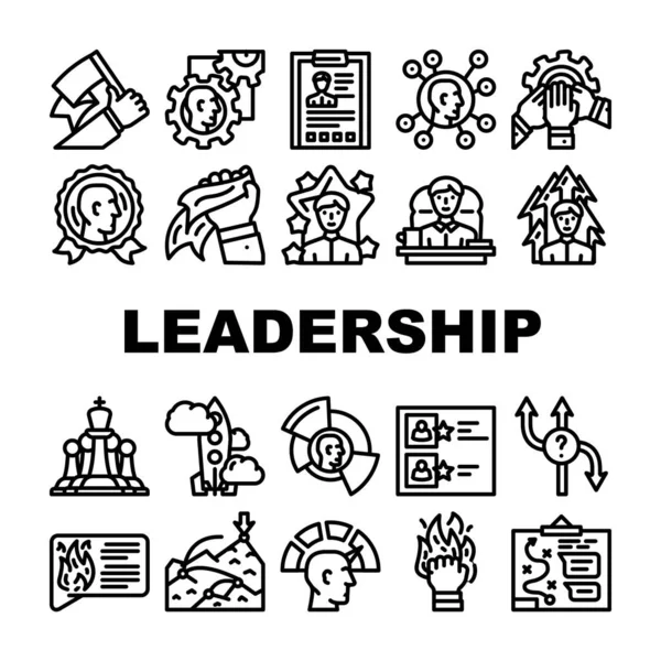 Leadership Leader Business Skill Icônes Set vecteur — Image vectorielle