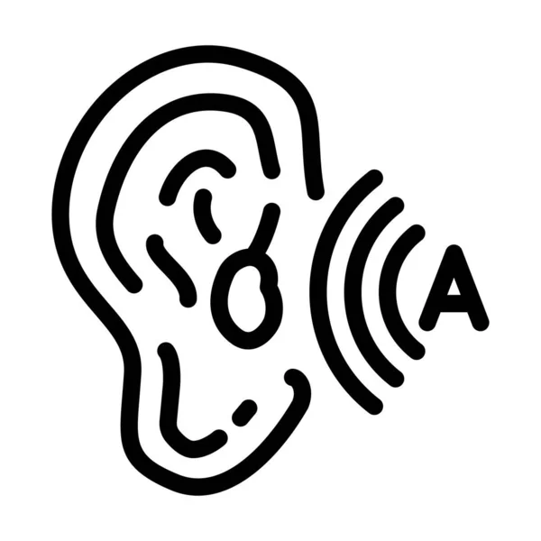 Noise listening ear line icon vector illustration — стоковый вектор