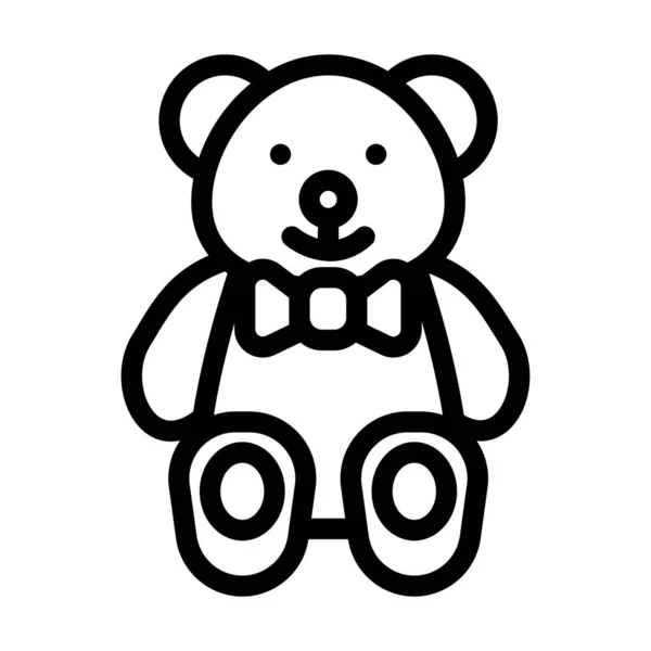 Toy teddy bear line icon vector illustration — Stock Vector