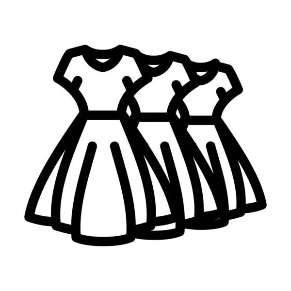 Bridesmaid dress line icon vector illustration — Wektor stockowy
