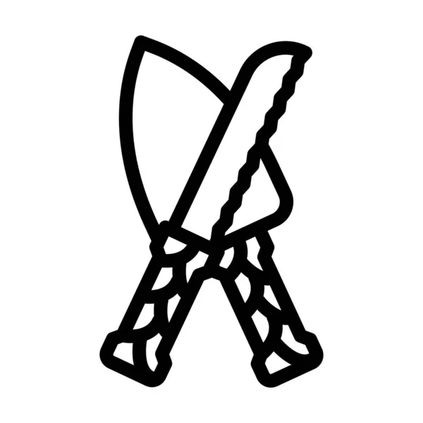Pasta bıçağı çizgisi ikonu vektör illüstrasyonu — Stok Vektör