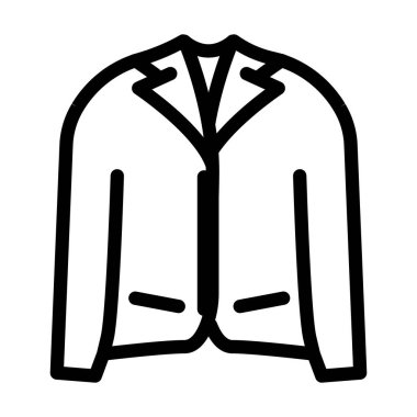 Ceket giysisi çizgisi ikon vektör çizimi