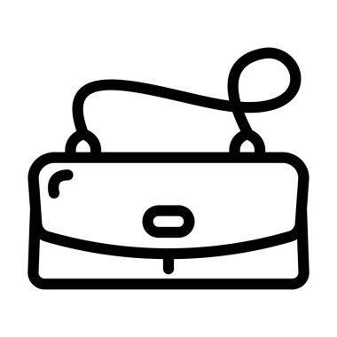 çanta kadın aksesuar çizgi ikon vektör illüstrasyonu