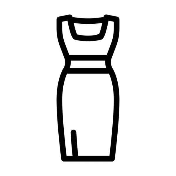 Šaty malé černé šaty čára ikona vektor ilustrace — Stockový vektor