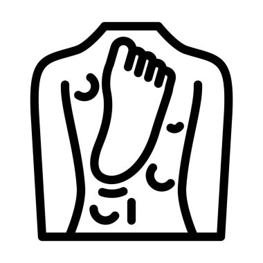 arka ve bacak shiatsu çizgi ikon vektör çizimi