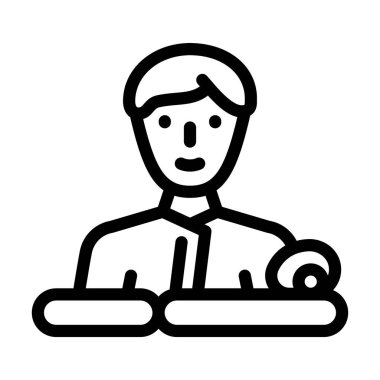 masör iş hattı simgesi vektör illüstrasyonu