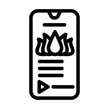 Meditasyon satırı ikon vektör çizimi için telefon uygulaması