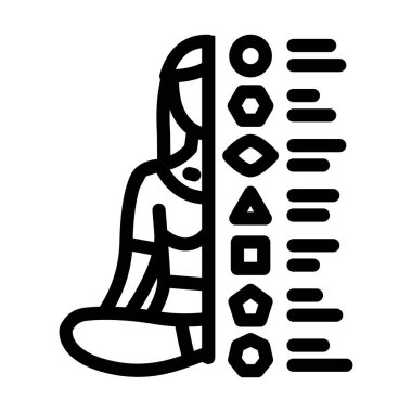 ruhani meditasyon çizgisi ikon vektör çizimi