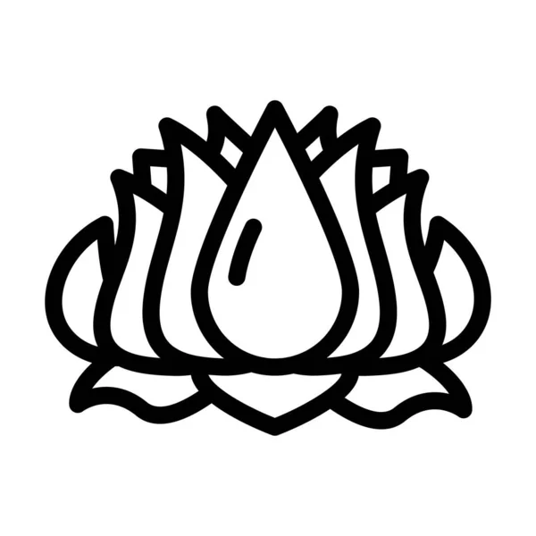 Lotus fleur ligne icône vectoriel illustration — Image vectorielle