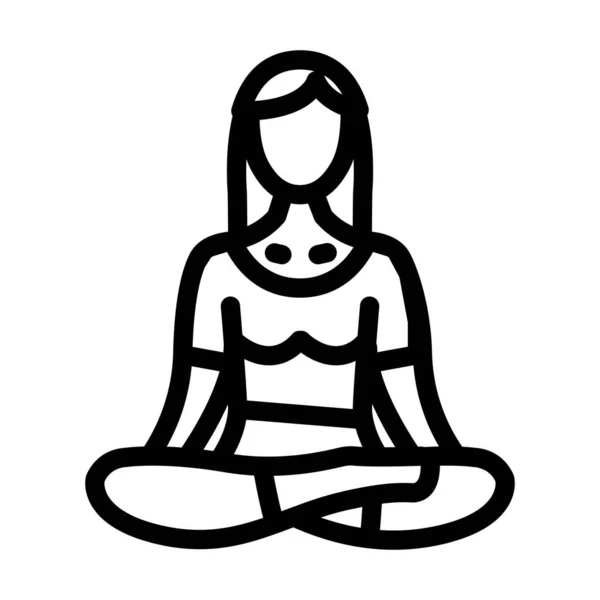 Mindfulness meditation line icon vector illustration — Vettoriale Stock