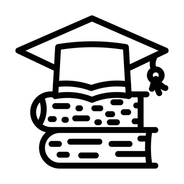 Graduate school lijn pictogram vector illustratie — Stockvector