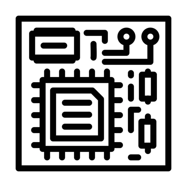 Cpu board line icon vector illustration — стоковый вектор