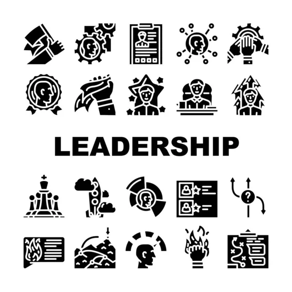 Leadership Leader Business Skill Icônes Set vecteur — Image vectorielle