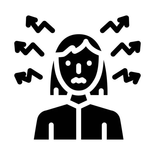 Nerfs mère femme glyphe icône vectoriel illustration — Image vectorielle