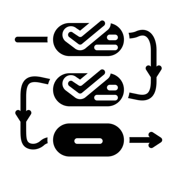 Processus de conformité glyphe icône illustration vectorielle — Image vectorielle