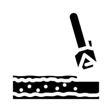 mikrodermabrüksiyon terapisi glyph ikon vektör çizimi