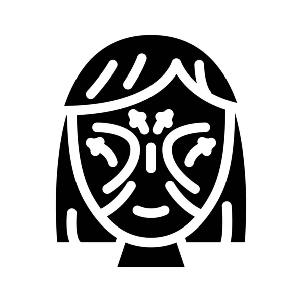 Lifting face skin glyph icon vector illustration — Archivo Imágenes Vectoriales