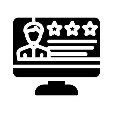 Meslektaşım glyph ikon vektör illüstrasyonunu gözden geçir