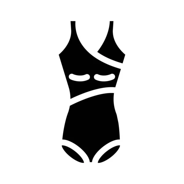 Beachwear one-piece glyph icon vector illustration — Vettoriale Stock