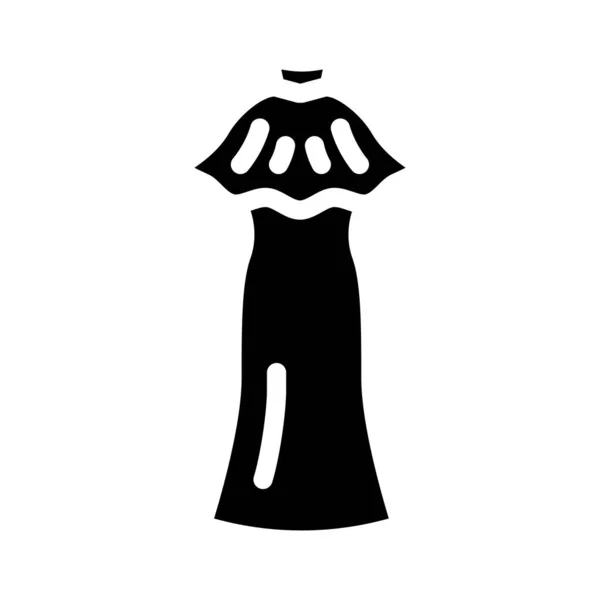 Šaty večerní šaty oděvy glyf ikona vektorové ilustrace — Stockový vektor