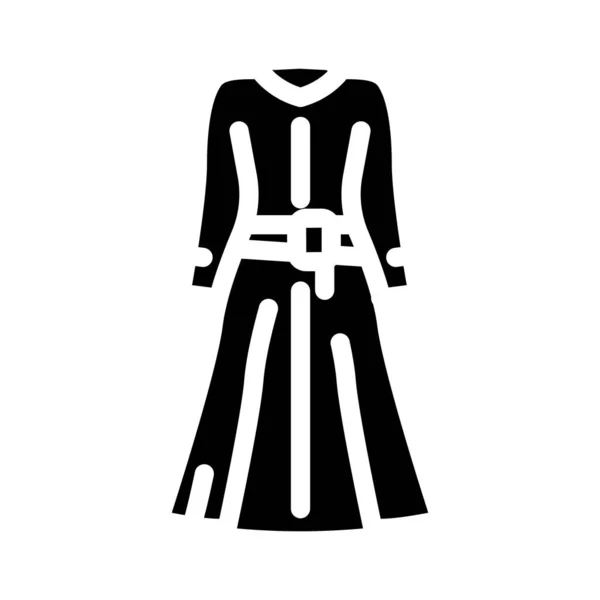 Šaty pracovní oděv glyf ikona vektorové ilustrace — Stockový vektor