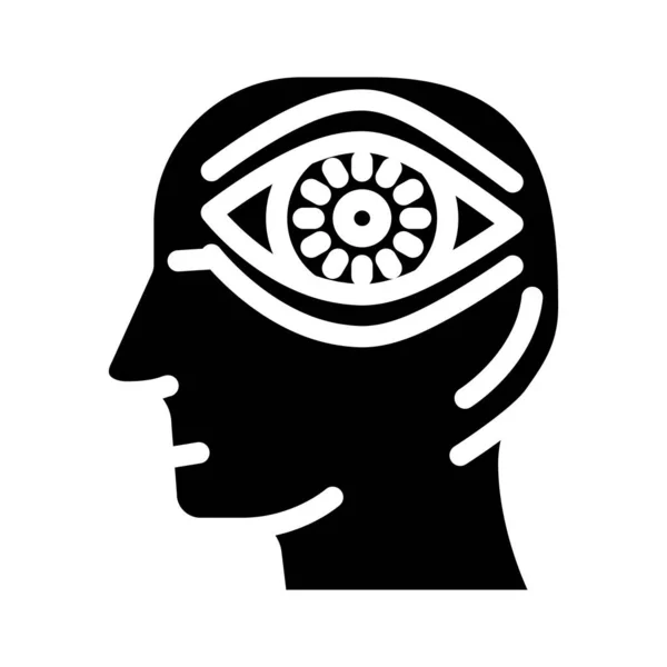 Third eye glyph icon vector illustration — 图库矢量图片