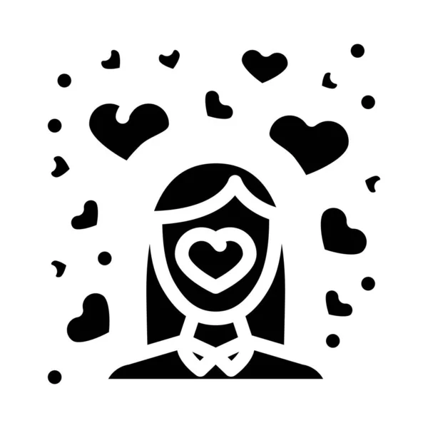 Loving-kindness meditation glyph icon vector illustration — Wektor stockowy