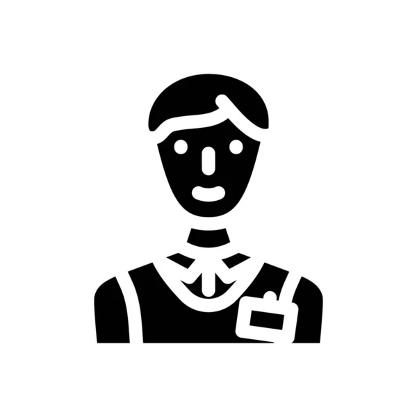 Salesman store glyph icon vector illustration — Vector de stock
