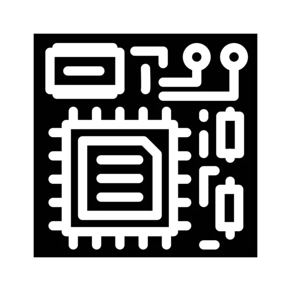 Cpu board glyph icon vector illustration — 图库矢量图片