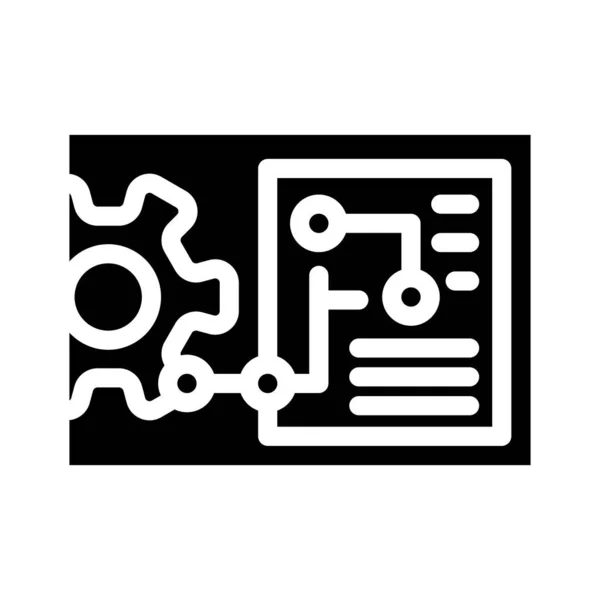 Ingénierie traitement glyphe icône vectoriel illustration — Image vectorielle