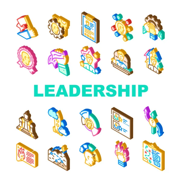 Leadership Leader Business Skill Icônes Set vecteur — Image vectorielle