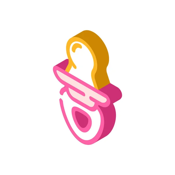 Pacifier accessory for baby isometric icon vector illustration — Stock Vector
