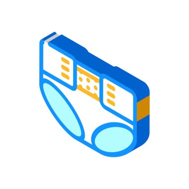 Küçük çocuk izometrik ikon vektör illüstrasyonunu şımartır