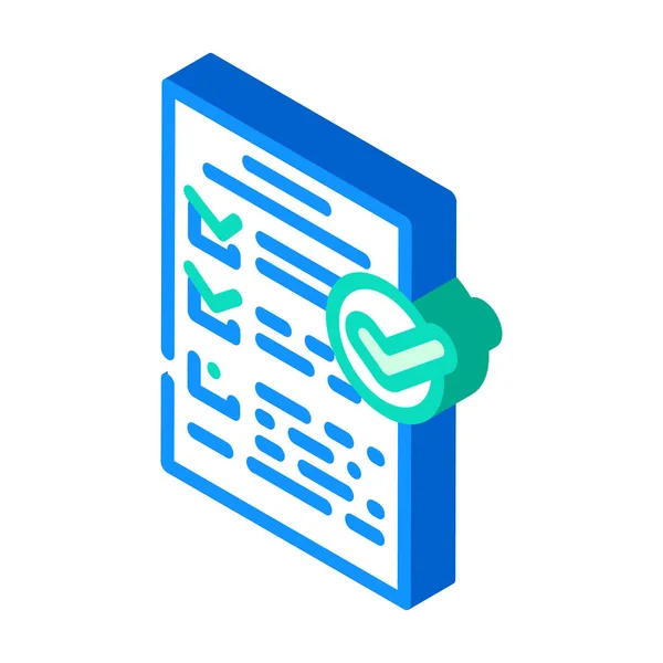 Check list compliance isometric icon vector illustration — 스톡 벡터