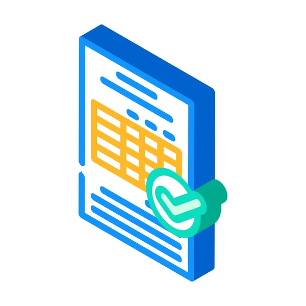 Tables or audit compliance isometric icon vector illustration — 스톡 벡터