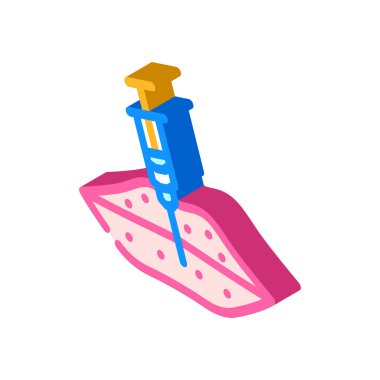 dudak büyütme izometrik ikon vektör çizimi