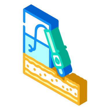 hydrafacial güzellik prosedürü izometrik ikon vektör çizimi