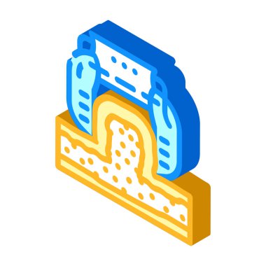 kriyolipoliz güzellik prosedürü izometrik ikon vektör çizimi