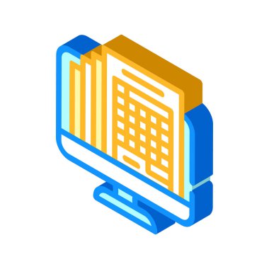 açıklama uzmanlığı izometrik ikon vektör çizimi