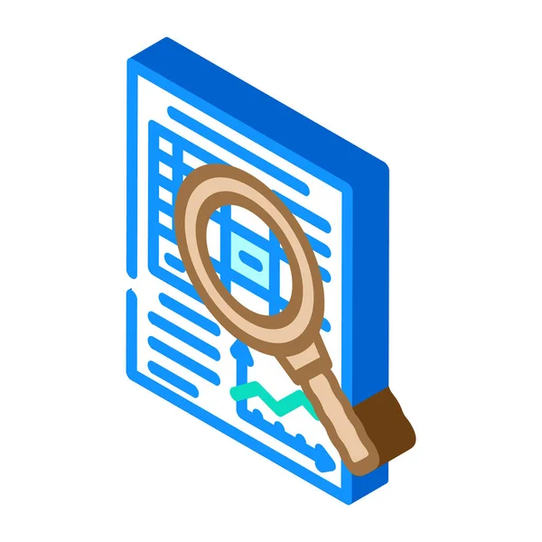 Research financial document isometric icon vector illustration — Vector de stock