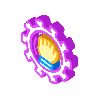 Liderlik uzmanlığı izometrik ikon vektör çizimi