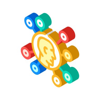 iletişim ağı izometrik ikon vektör çizimi