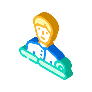 masör işi izometrik ikon vektör çizimi