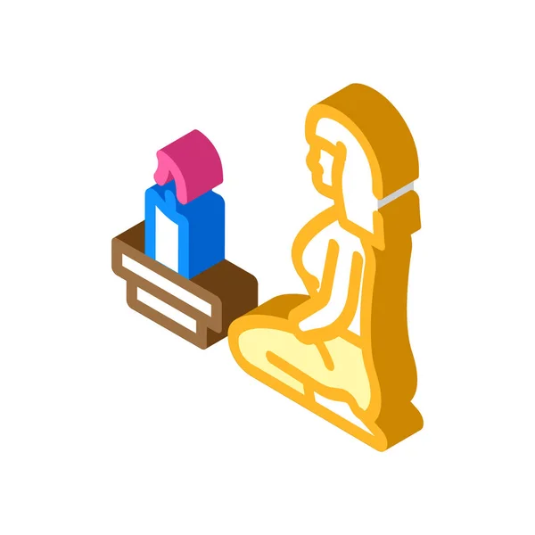 Focused meditation isometric icon vector illustration — Vetor de Stock