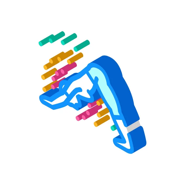 Movement meditation isometric icon vector illustration — Vetor de Stock