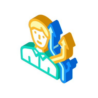 Satış izometrik ikon vektör illüstrasyonunun farklı yönleri