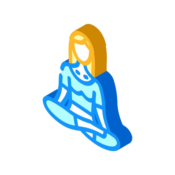 Mindfulness meditation isometric icon vector illustration — Vetor de Stock